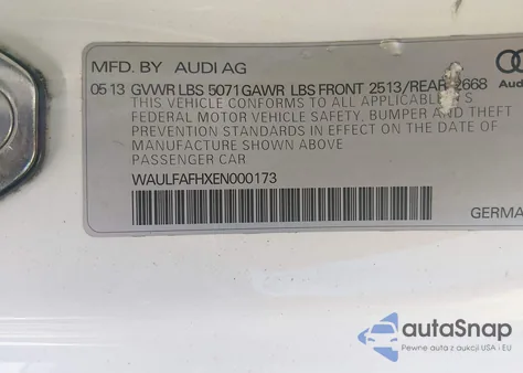 2014 Audi A5 2.0T Premium из США, поврежденный, VIN WAULFAFHXEN000173